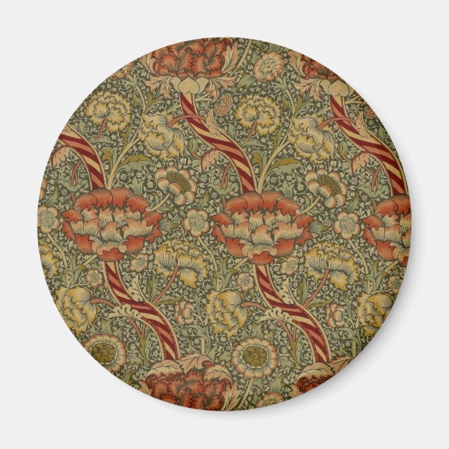 Imán William Morris Wandle English Floral Damask Design (Frente)