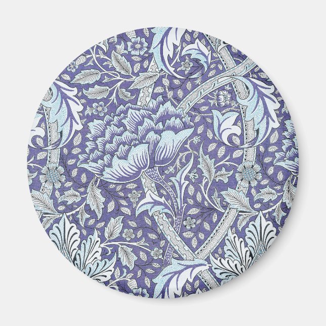 Imán William Morris Windrush patrón floral azul (Frente)