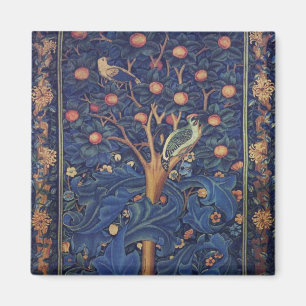 Imán William Morris Woodpecker Tapestry Birds Floral