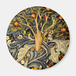 Imán William Morris Woodpecker Tapestry Birds Floral