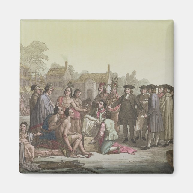 Imán William Penn negociando el tratado que condujo a l (Frente)