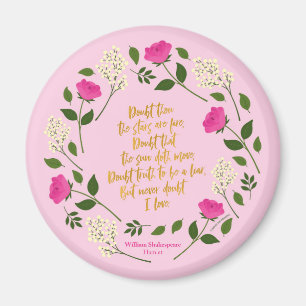 Imán William Shakespeare, floral púrpura, nunca duda