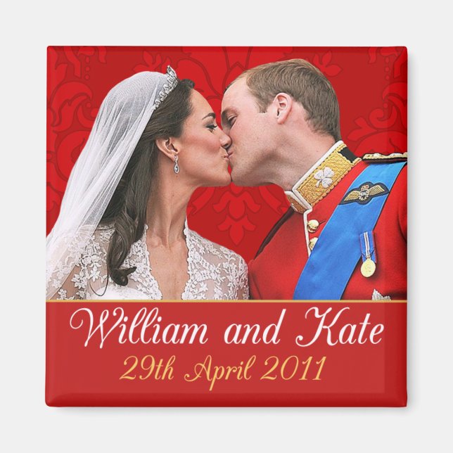 Imán William y Kate el beso del Boda real (Frente)