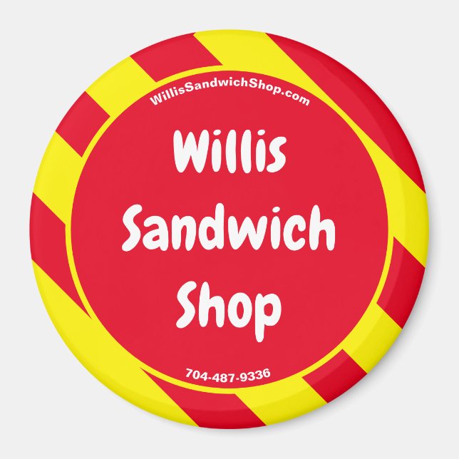 Imán Willis Sandwich Shop Red/Yellow Magnet (Frente)