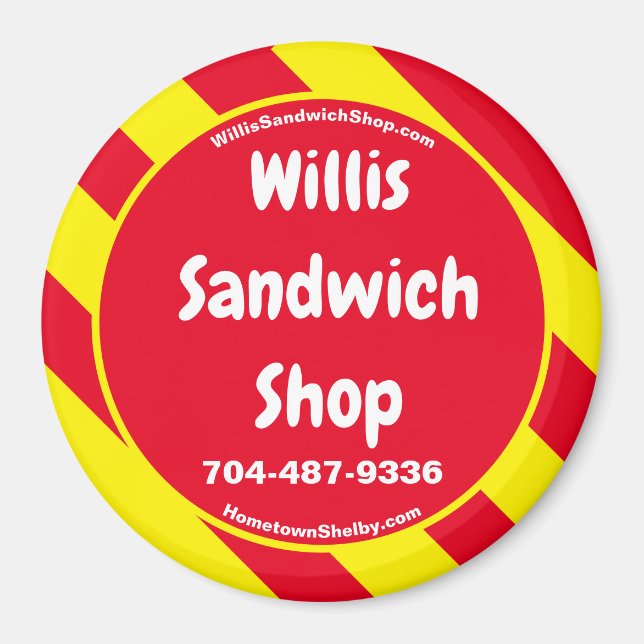 Imán Willis Sandwich Shop Red/Yellow Magnet (Frente)