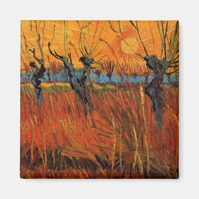 Imán Willows at Sunset de Vincent van Gogh (Frente)