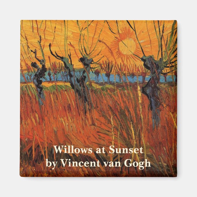 Imán Willows at Sunset de Vincent van Gogh (Frente)