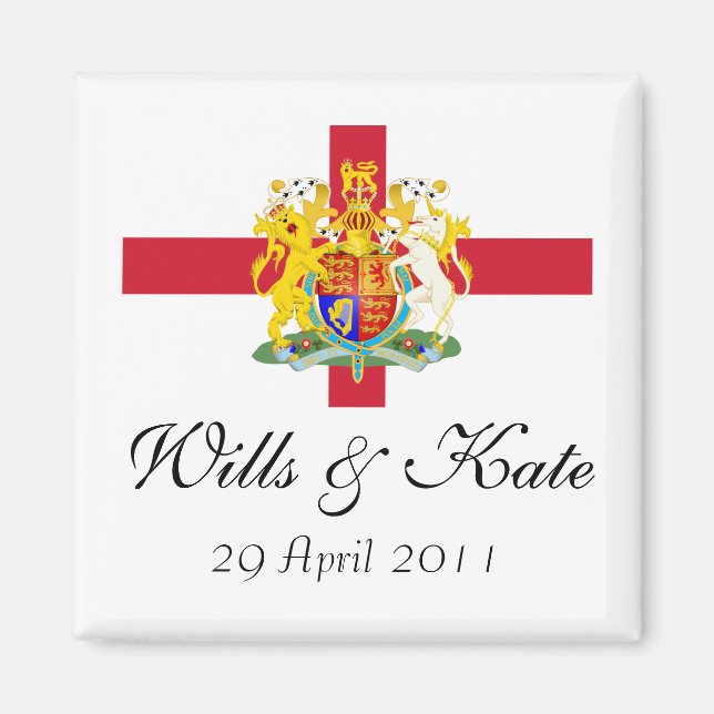 Imán Wills y Kate Royal Boda Keepsake Magnet (Frente)