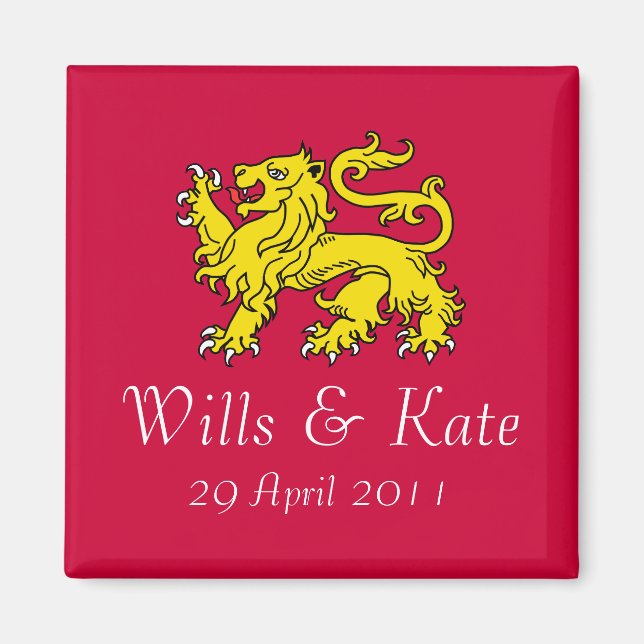 Imán Wills y Kate Royal Boda Magnet (Rojo) (Frente)