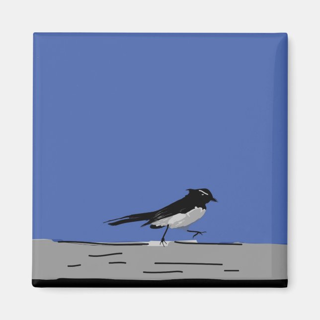 Imán Willy Wagtail Magnet (Frente)