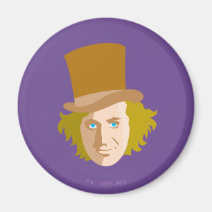Imán Willy Wonka Stenciled Face