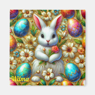 Imán WILMA ~ Conejo de Pascua y Huevos ~
