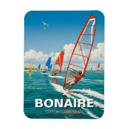 Imán Windsurfistas en Bonaire Caribe Holandés