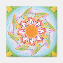 Windy Sunflowers Refrigerator Magnet