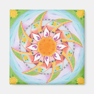 Imán Windy Sunflowers Refrigerator Magnet