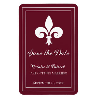 Imán Wine Fleur de Lis Save the Date Magnet