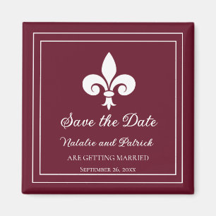 Imán Wine Fleur de Lis Save the Date Magnet