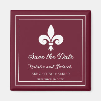 Imán Wine Fleur de Lis Save the Date Magnet