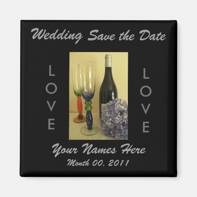 Imán Wine Theme Boda Magnet (Frente)