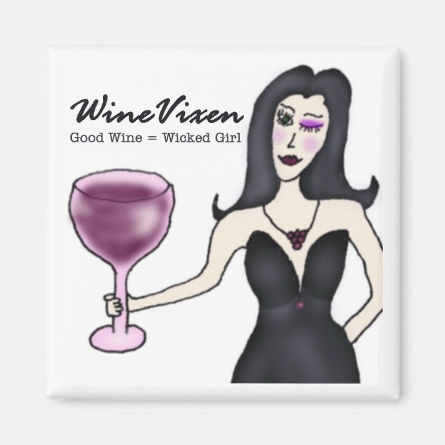 Imán Wine Vixen "Chica malvado" Magnet (Frente)