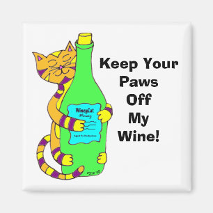 Imán WineyCat "guarda sus patas de mi vino "