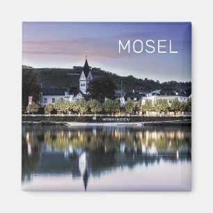 Imán Winningen Moselle Sunset Panorama Alemania Vintage