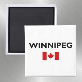 Imán Winnipeg Canadá Bandera canadiense color claro
