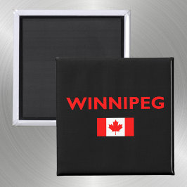 Imán Winnipeg Canadá Bandera canadiense color oscuro