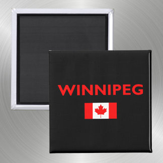 Imán Winnipeg Canadá Bandera canadiense color oscuro