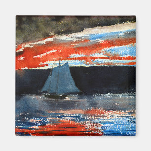 Imán Winslow Homosexual Schooner está al atardecer