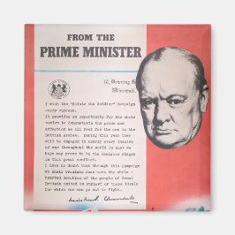 Imán Winston Churchill, reimpresión del poster británic