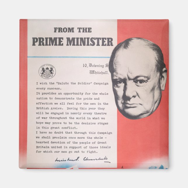 Imán Winston Churchill, reimpresión del poster británic (Frente)