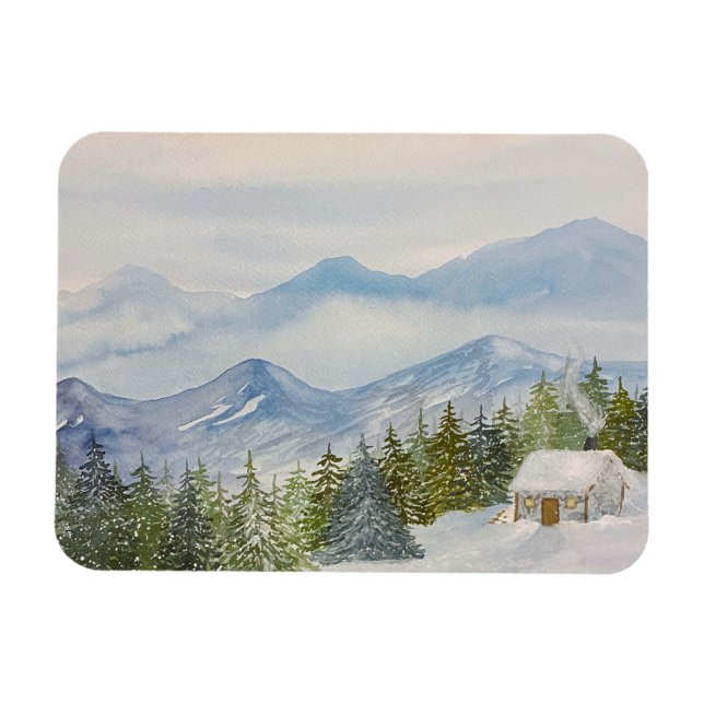 Imán Winter Cabin Magnet (Horizontal)