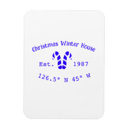 Imán Winter Christmas house blue candy canes est. Year 