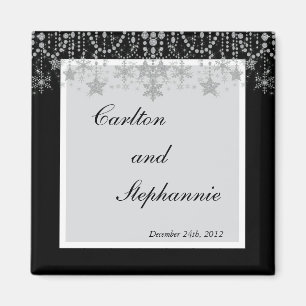 Imán Winter Diamond Boda Magnet Favor