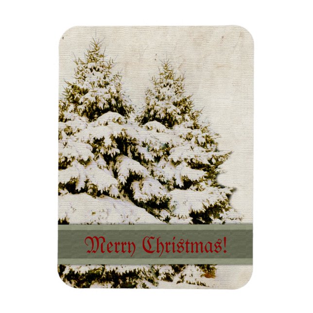Imán Winter Evergreens Vintage (Vertical)