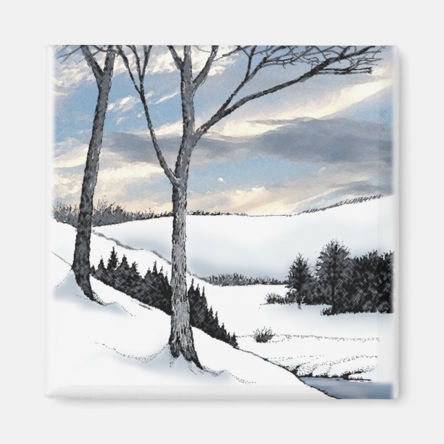 Imán Winter Hillside (Frente)