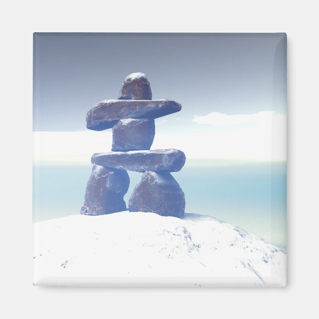 Imán Winter inukshuk Magnet (Frente)
