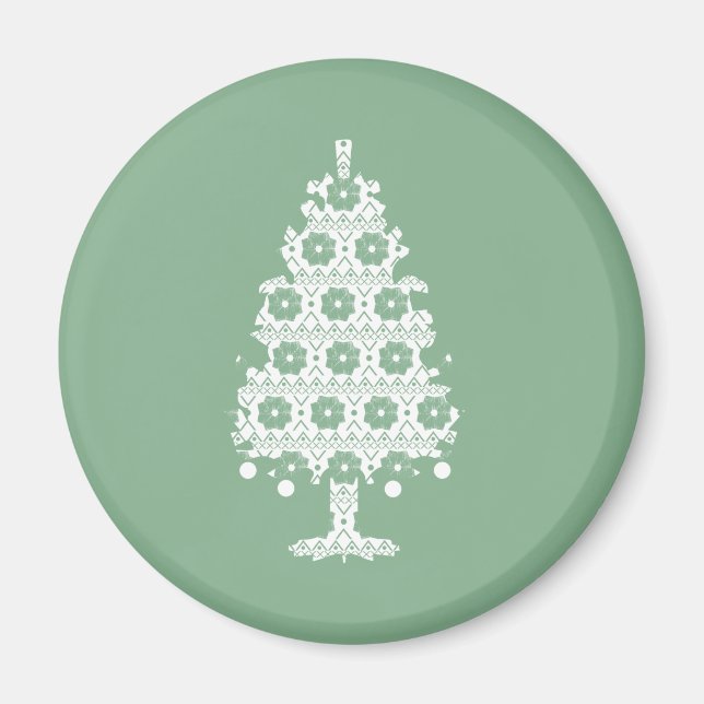 Imán Winter Knit Christmas Tree Magnet (Frente)