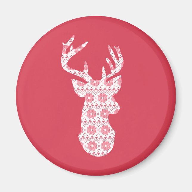 Imán Winter Knit Navidades Reindeer Magnet (Frente)