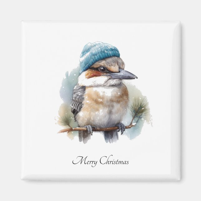 Imán Winter Kookaburra Wishes, custom (Frente)