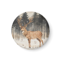 Winter Majesty Stag Winter Scene