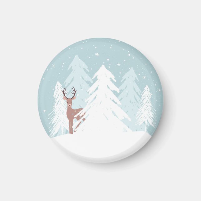 Imán Winter Onederland Wonderland Deer Birthday Magnet (Frente)
