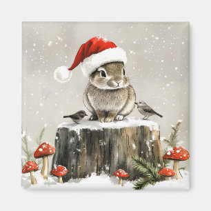 Imán Winter Santa Bunny Wonderland