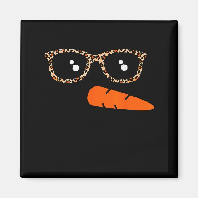 Imán Winter Snowman Face Leopard Eyelashes Christmas Gi (Frente)