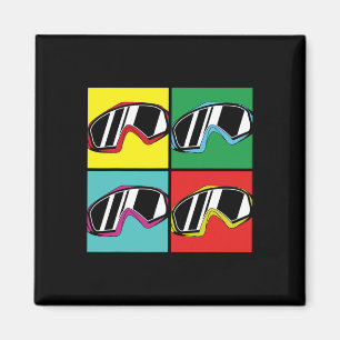 Imán Winter Sport Snowboarding Goggles Pop Art Snowboar