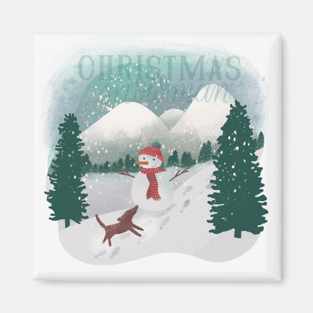 Imán Winter Wonderland - Navidades Snowman (Frente)