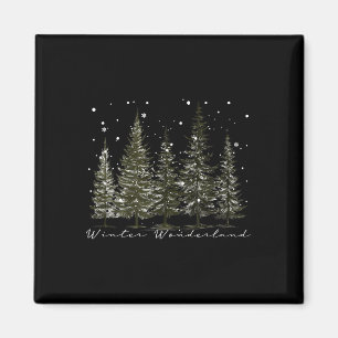 Imán Winter Wonderland Pine Tree Nature Amante del send