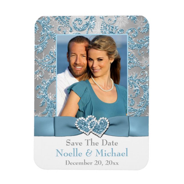 Imán Winter Wonderland Save the Date Photo Magnet (Vertical)