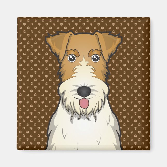 Imán Wire Fox Terrier Dog Personalizado Paws (Frente)